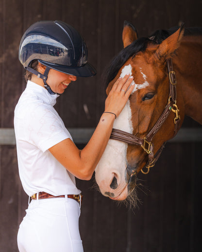 Eqona Competition Ridbyxor Half Grip Dam - Vit